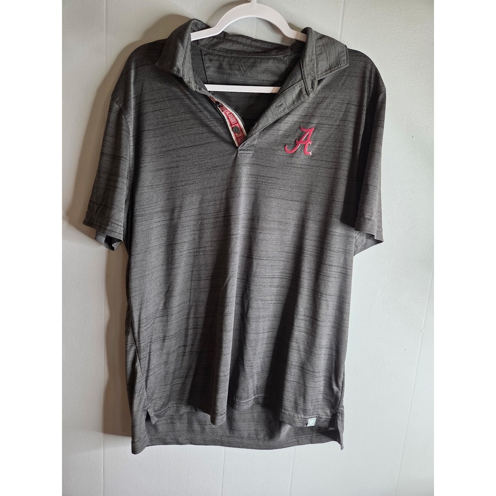 Levelwear‎ Alabama Crimson Tide Mens Polo Shirt Charcoal Grey Space Dye Logo L
